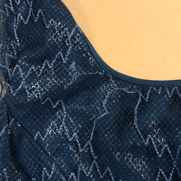 Pins and Needles metallic blue v-back dress - Picture 3 of 3